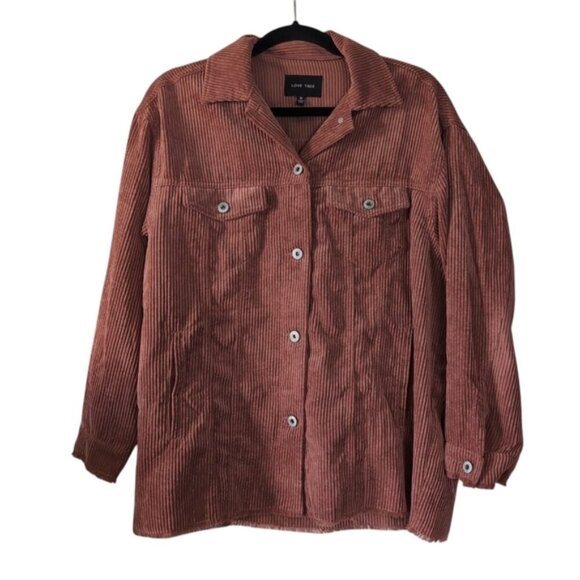 Love Tree Western Country Boho Corduroy Oversized Pocket Shacket Jacket M - Picture 3 of 10
